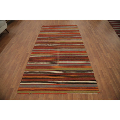 Tapis rayé en laine 5 x 5
