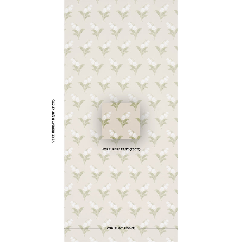 Lily Of The Valley Wallpaper, Green