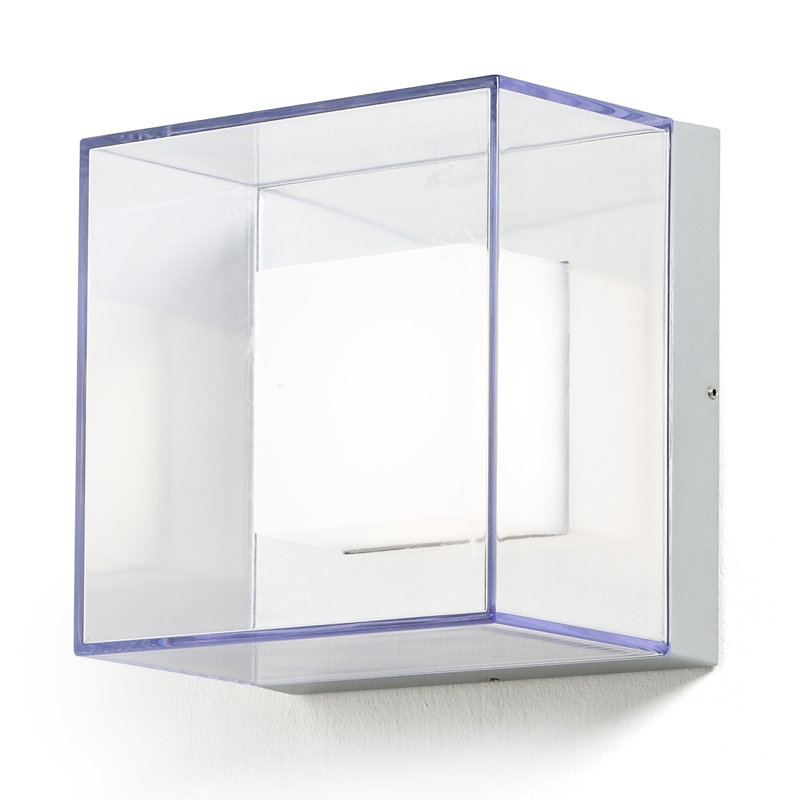 Gus Silver Integrated LED Outdoor Sconce, 21 cm H x 21 cm W x 14 cm D