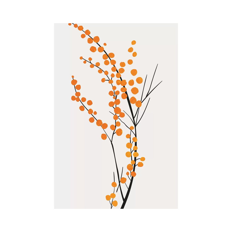 Wild Berries - Orange - Impression sur toile tendue, H 60 po x l 40po x P 1,5 po