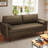 Matheny 70' Mid-Century Modern Faux Leather Sofa Loveseat with Solid Wood Frame, Two Pillows-1541138098