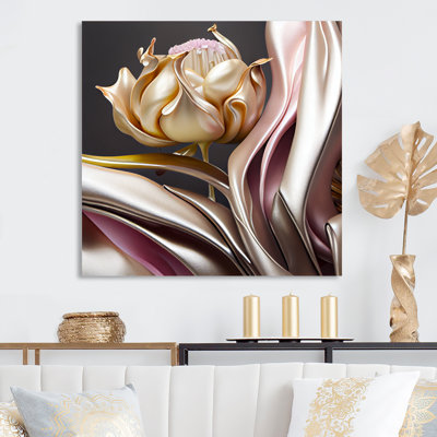 Stylish Glam Flowers In Gold And Taupe II " Stylish Glam Flowers In Gold And Taupe II "