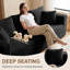 Canapé d'angle modulaire Cloud Compression 95 po sans os avec 2 poufs, canapé contemporain en velours côtelé moelleux en forme de U avec assise profonde, aucun assemblage requis pour le salon-2130373870