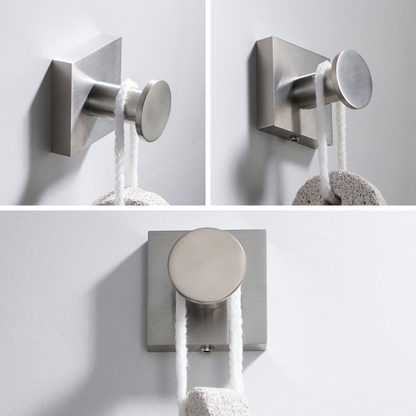 Ventus Wall Mounted Towel Hook, Brushed Nickel