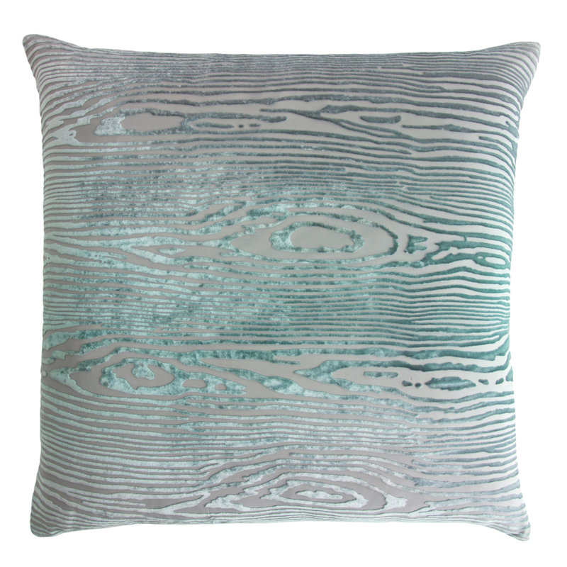 Woodgrain Rectangle Velvet Pillow Cover & Insert, Square 18"H x 18"W, Latte