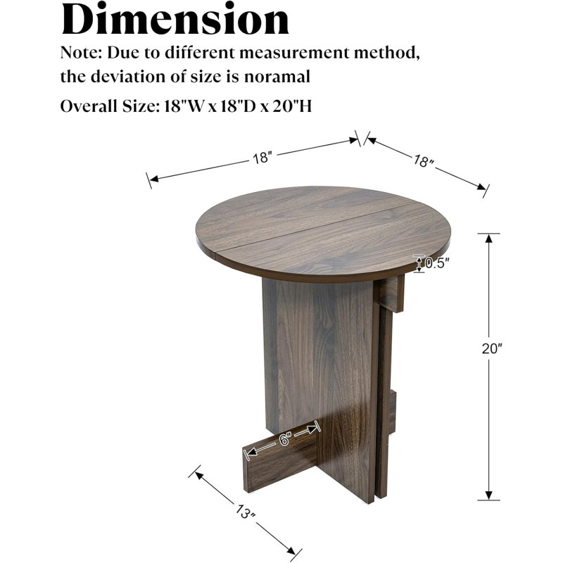 Table d'appoint 18 po, Walnut