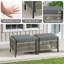 Ensemble de 2 repose-pieds d'extérieur en osier PE avec coussin pour la cour ou la terrasse-611327017