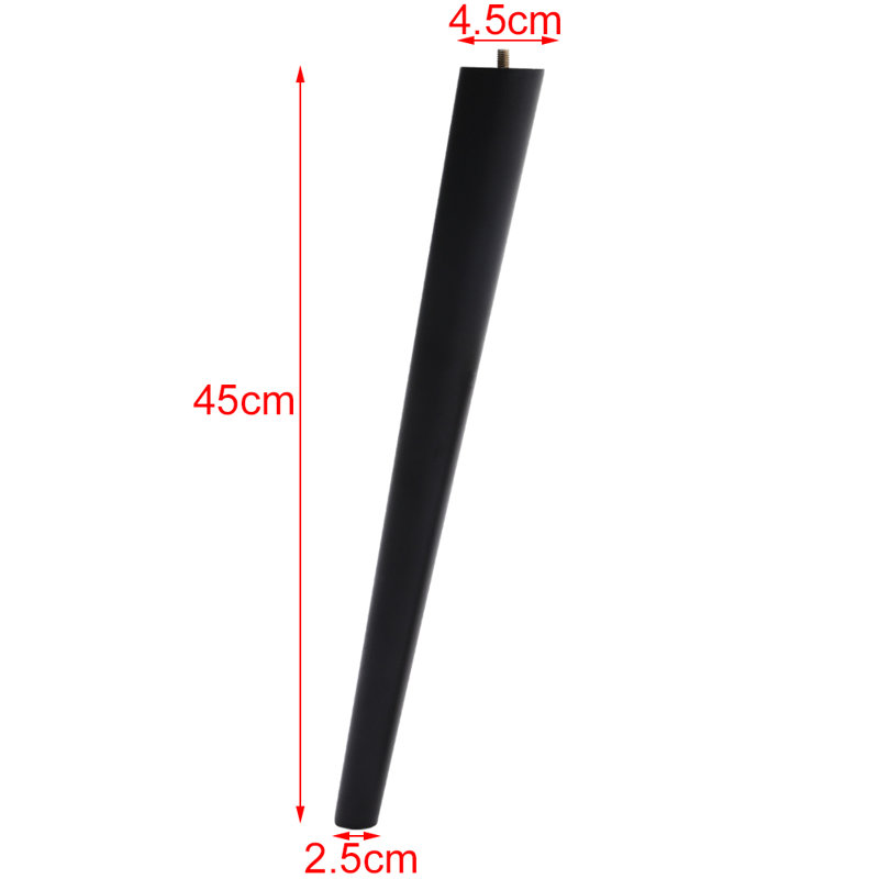 Verdi Solid Wood Table Leg, Black, 45cm H x 4.5cm W x 4.5cm D