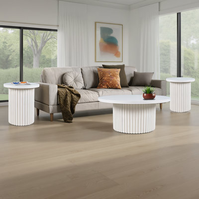 Ensemble de tables d'appoint cannelées Cambree