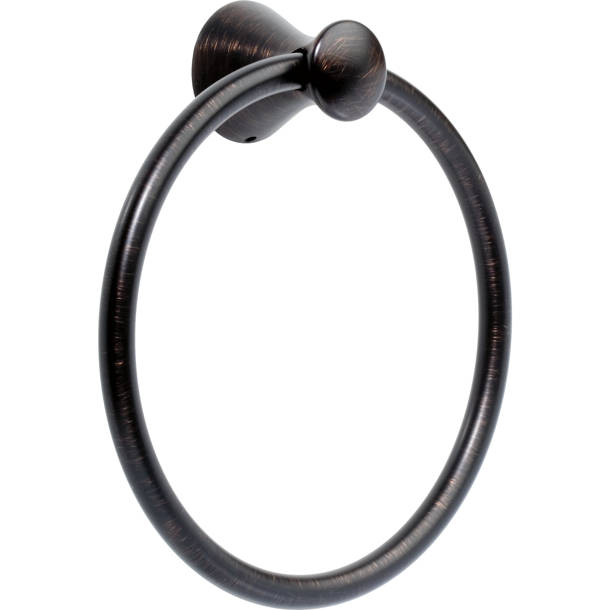 Delta Ashlyn Wall Mount Round Closed Towel Ring Bath Hardware Accessory In Matte Black Cbkb2311