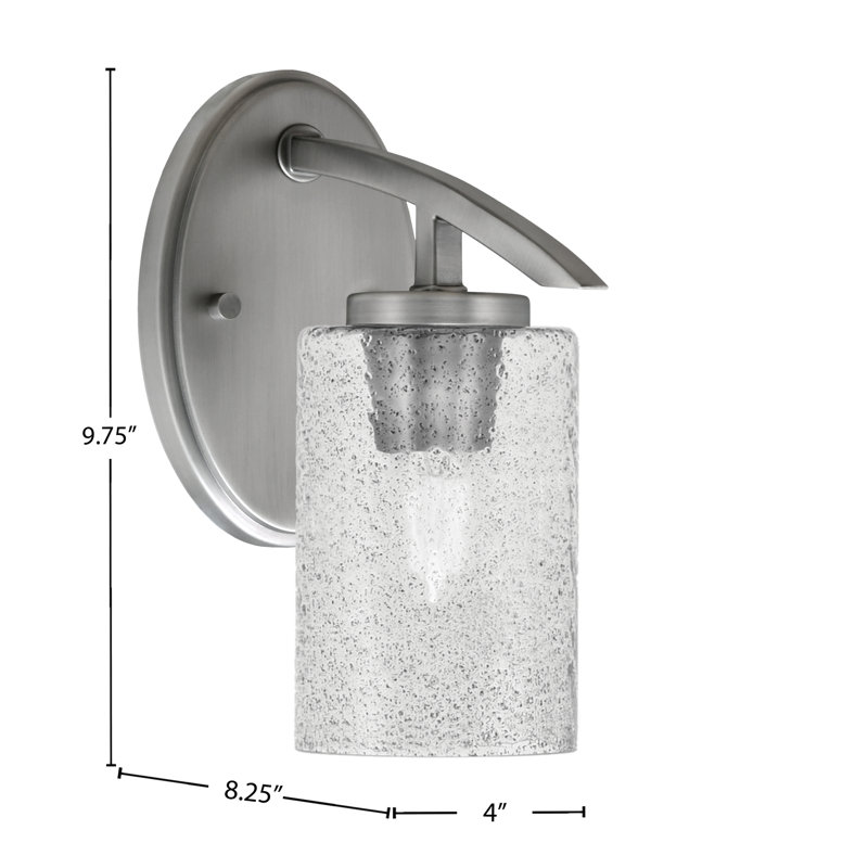 Kurve Wall Sconce With 4" Bubble Glass, Smoke, Nickel