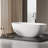 KAKUSIGA 65.2" Freestanding Soaking Bathtub, Solid Surface Stone Resin Tub