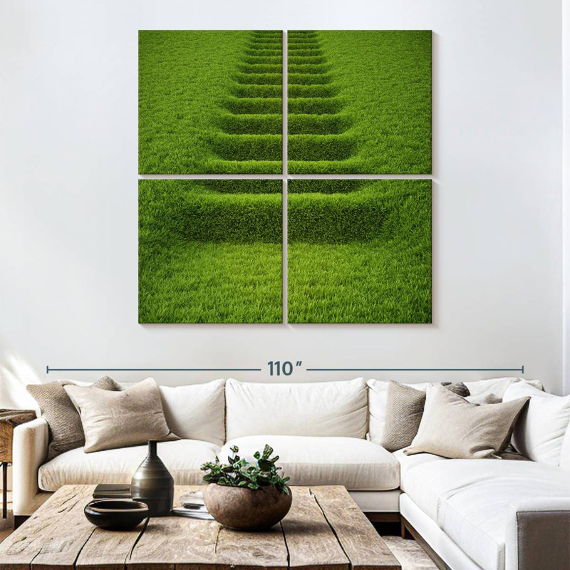 Lilie, herbe abstraite, H 57 po x l 57 po
