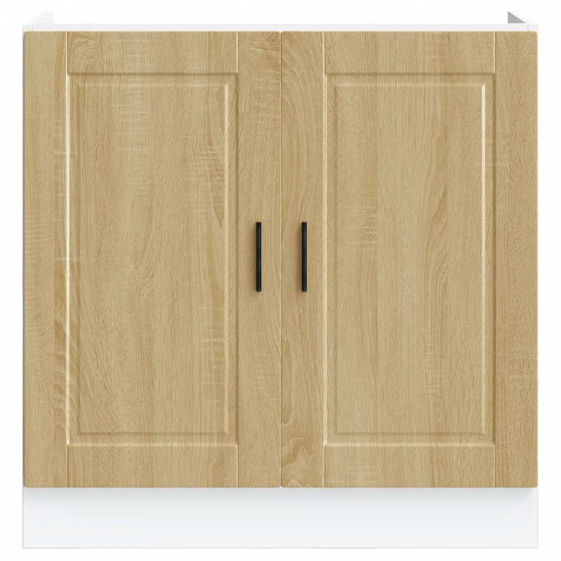 Latitude Run Kitchen Corner Base Cabinet Porto Smoked Oak Engineered Wood, 80 x 46 x 81.5 cm, Sonoma Oak