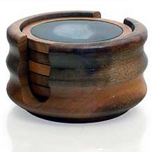 Round 1 Piece Coaster Set With Holder