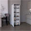Armoire de rangement C 67 po avec une porte, cinq tablettes intérieures et cinq tablettes extérieures Cary, blanc / noir-532222791