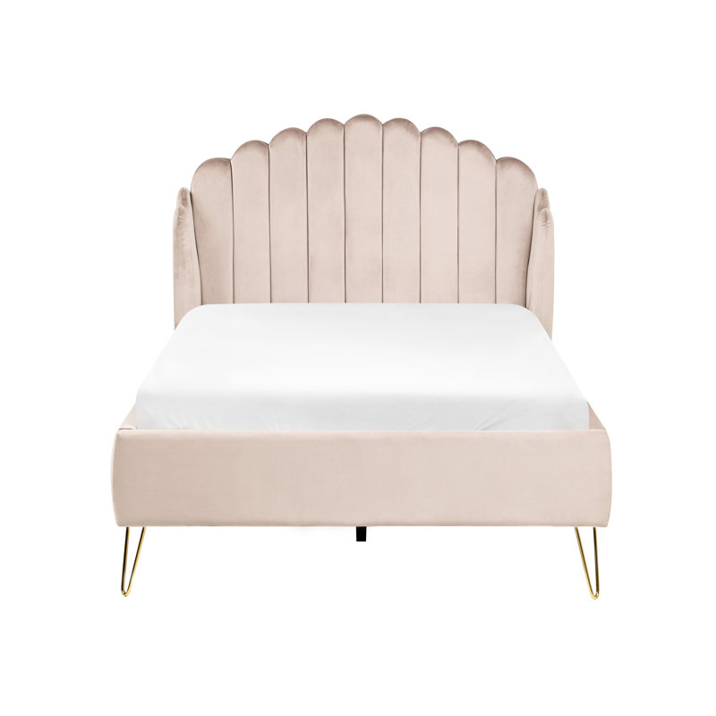 Ambillou Upholstered Bed, Light Beige