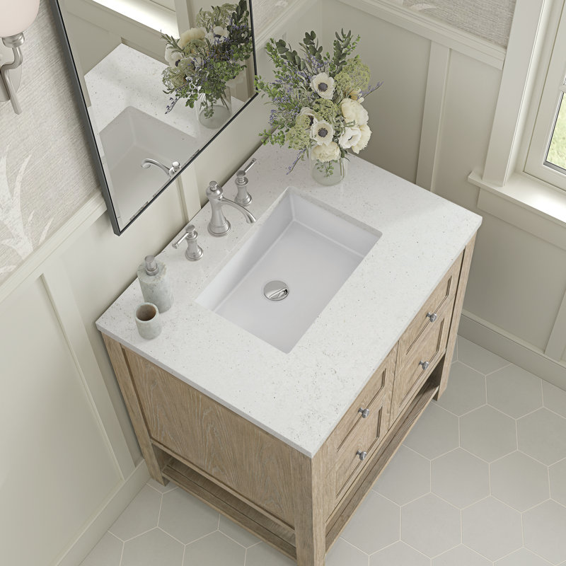 Breckenridge 30'' W Single Vanity, Lime Delight, Whitewashed Oak, 8" Widespread