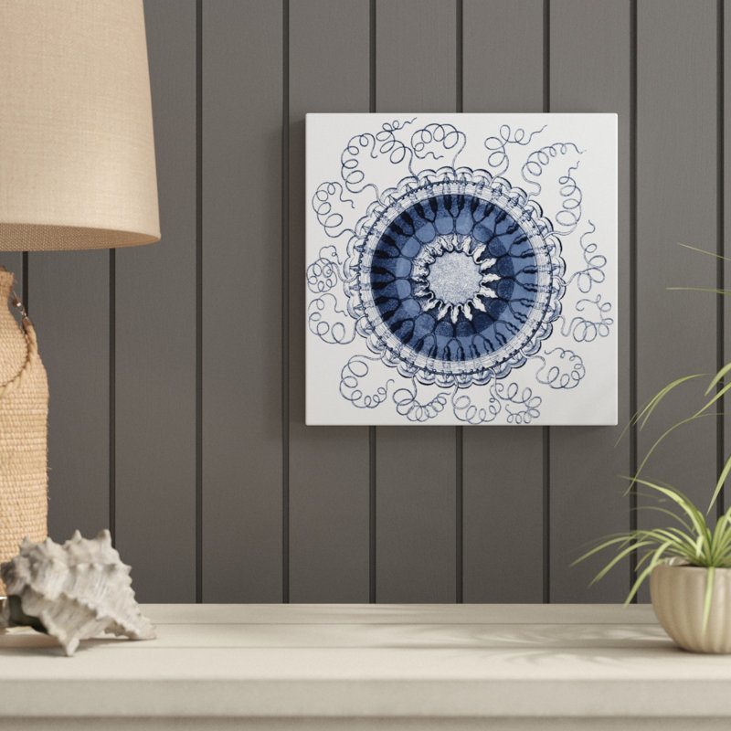 Navy Ocean Gems III by Vision Studio - Wrapped Canvas Painting, 30cm H x 30cm W