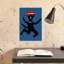 Dancing Christmas Cat Playful Contemporary Cat Wall Art Print 1 Piece Wrapped Canvas Wall Art-874068173
