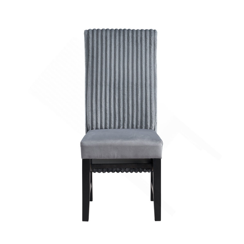 Ensemble de 2 chaises d'appoint en velours côtelé gris Kini
