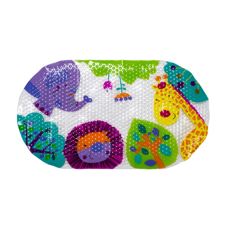 Animal Kingdom Childrens Bath Mat Non Slip Oval 