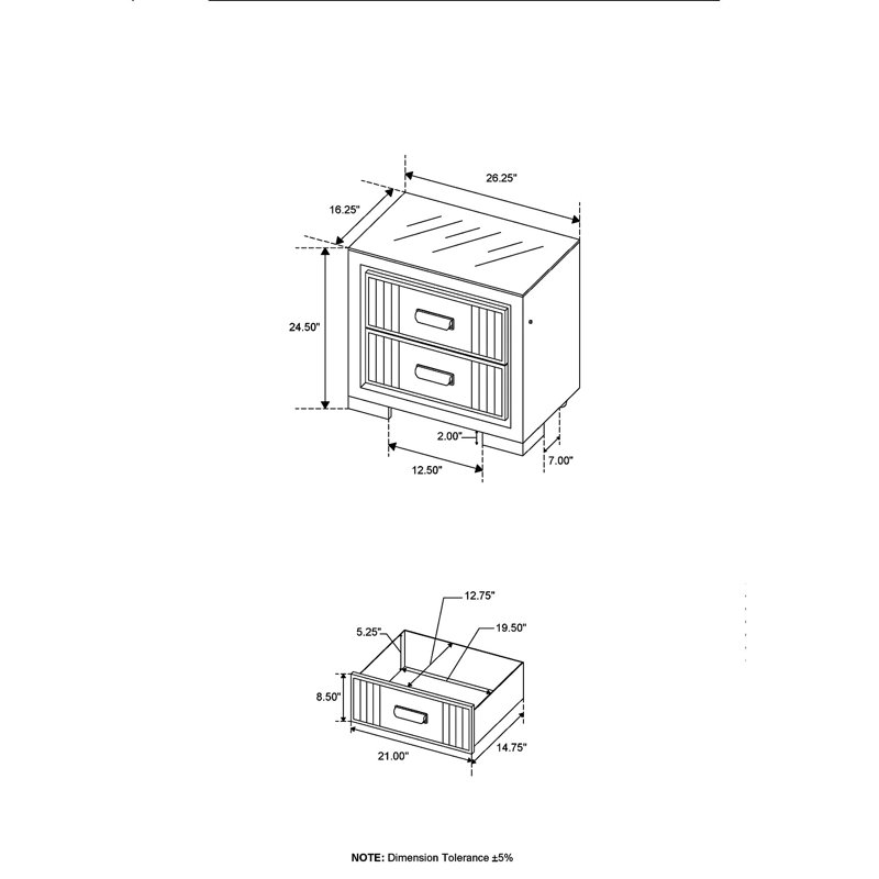 Nightstand Bedside Table With Drawer