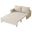 Canapé-lit compact à aspect lin, lit gigogne convertible avec coussins pour appartements et chambres d'amis-116094604