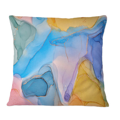 Coussin bleu et jaune