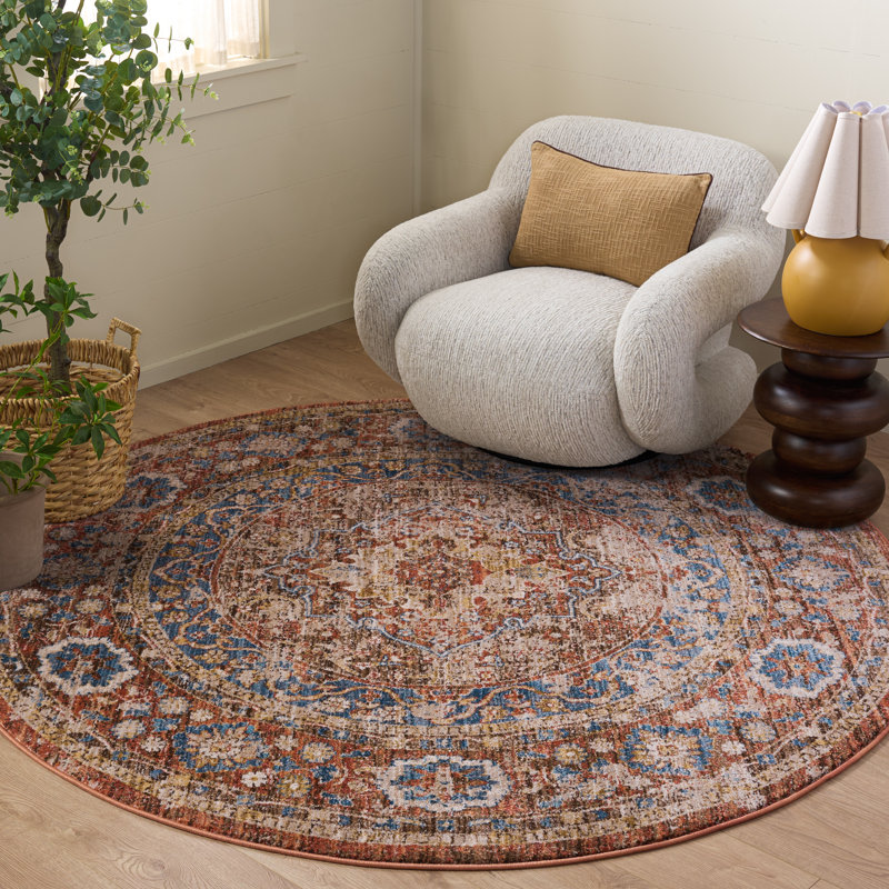 Ashlee Oriental Area Rug, Round 122 cm