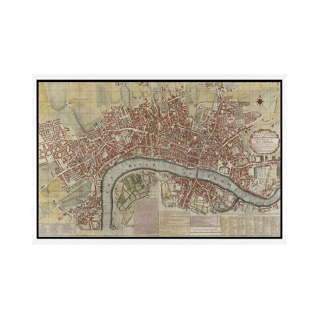 Ein neuer und genauer Plan der Städte London und Westminster und des Boroughs Southwark, 1725