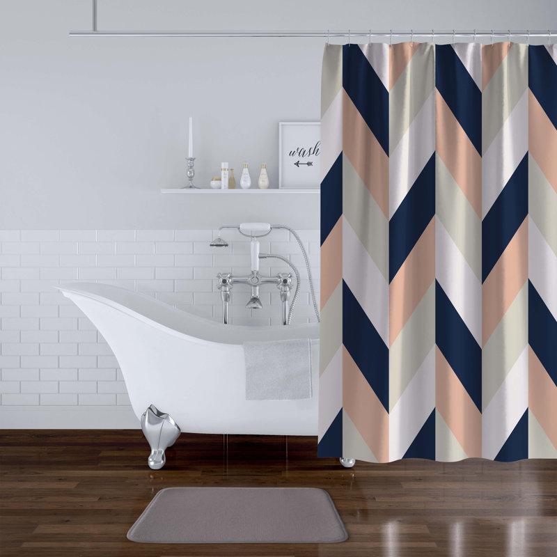 Swann Chevron Shower Curtain, 90" H x 70" W