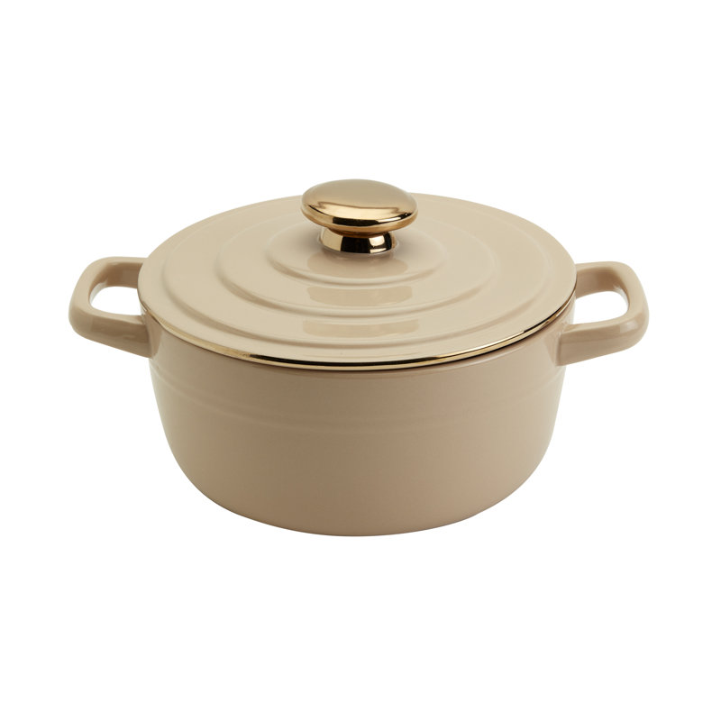 Plat de cuisson en grès de 2 pintes avec couvercle, Danemark Tools for Cooks , Beige