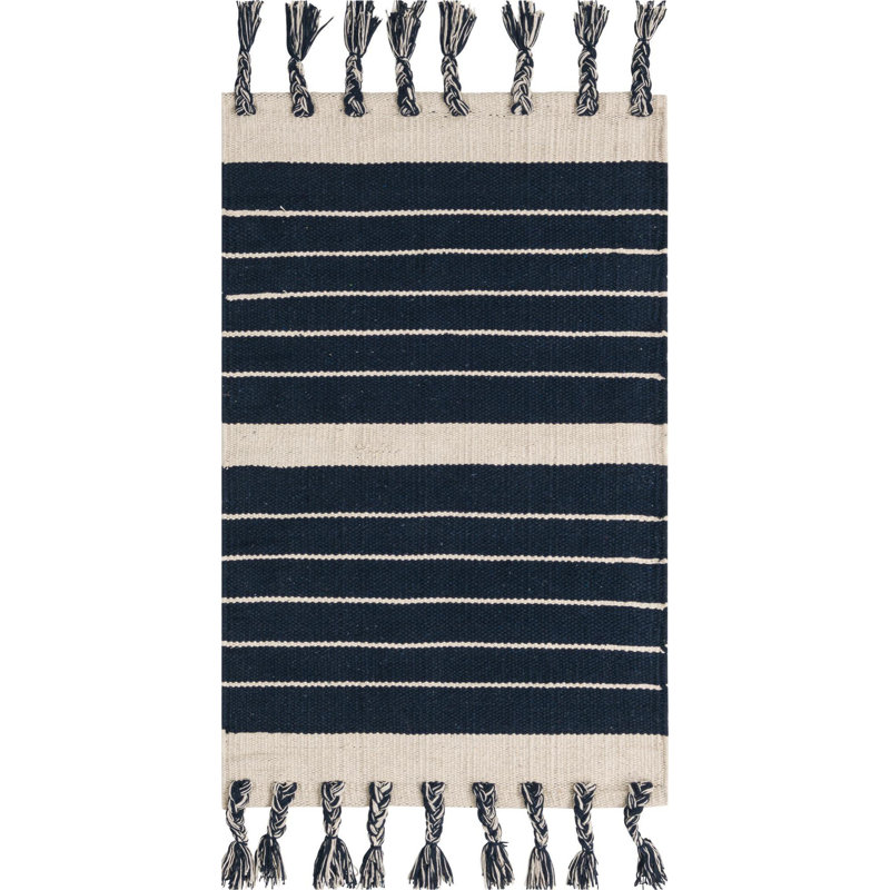 Gwin Cotton Striped Indoor Rug, Rectangle 2' x 3'