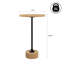 Table de bout à piédestal rond 23,5 po Calix, liège brun clair et table d'appoint en fer noir mat pour le salon ou la chambre à coucher Calix-534895175