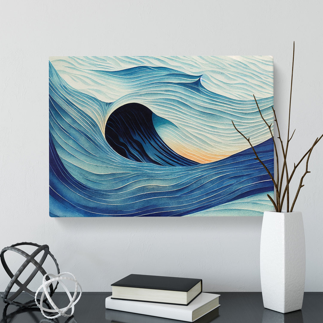 Surrealistic Ocean Wave Vol.5 Abstract - Wrapped Canvas
