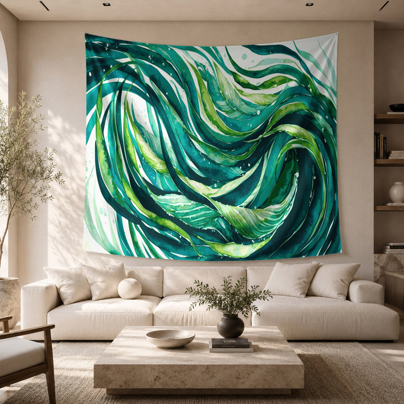 Tapisserie murale légumes Wakame, 68 po x 80 po