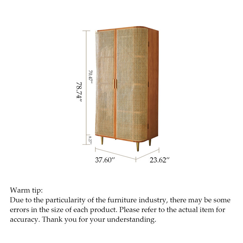 Armoire simple et moderne en bois massif de rotin