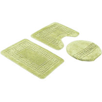 Yellow Bathroom Rugs Sets 3 Piece with Toilet Cover and Toilet