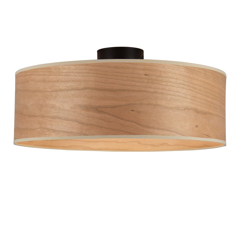 Tsuri Wood Semi Flush Mount, Cherry, 15cm H x 45cm W x 10cm D