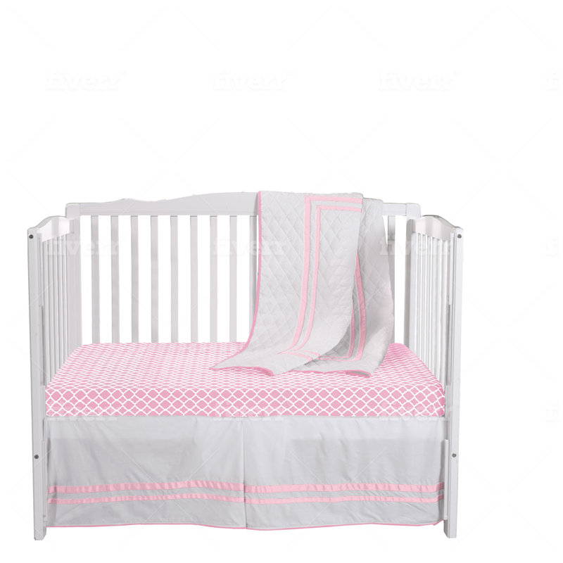 Ensemble de literie pour lit de bébé 3 pièces Shaly, Rose