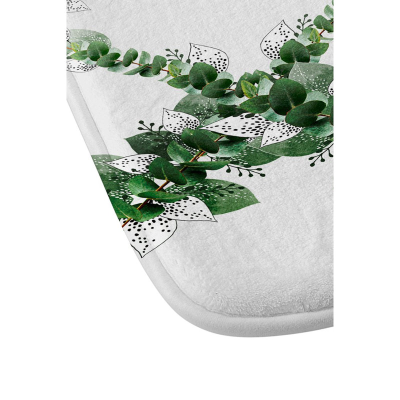 Tapis pour salle de bain guirlande eucalyptus