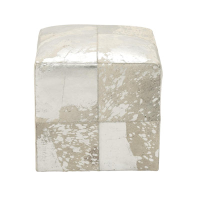 Leather Handmade Cowhide Patchwork Living Room Stool