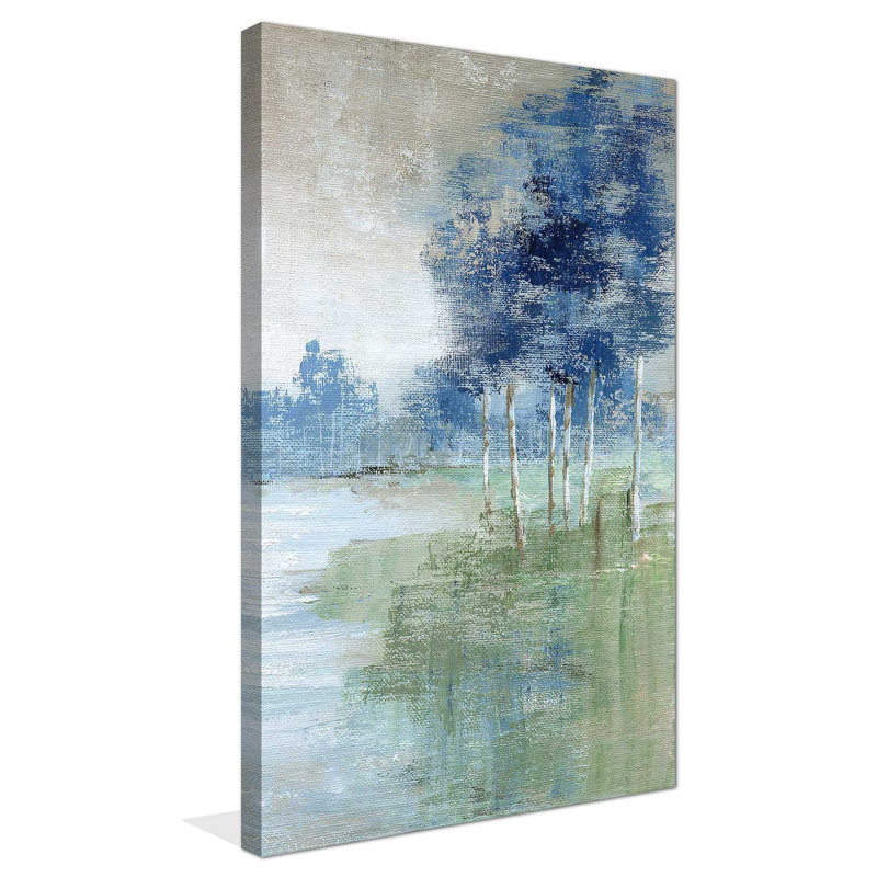 " Birch River " Painting Print, 18" W x 30" H, Wrapped Canvas