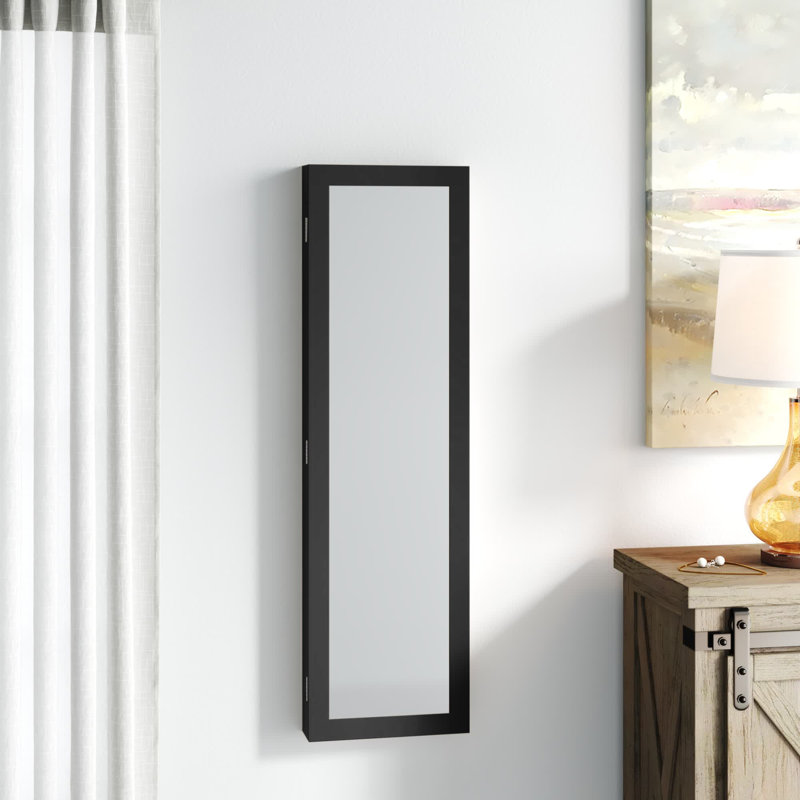 Armoire à bijoux murale avec miroir Gilkey, Noir