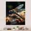 Décoration murale brune en libellule vibrante - Animaux libellule en métal-379401312