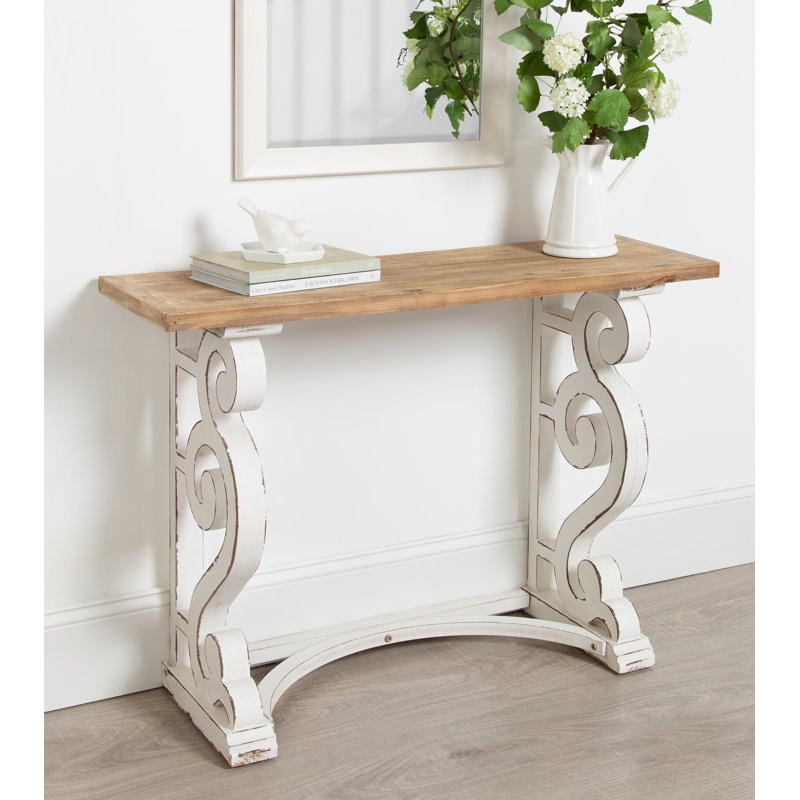 Console en bois massif Lauer, Brun