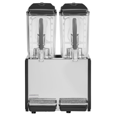 Distributeur de boissons commercial avec deux réservoirs de 12 L, machine à jus en acier inoxydable pour boissons froides, plage de refroidissement réglable de 45 54 à 54 ℉, idéale pour les restaurants, les bars et les événements