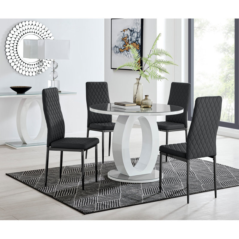 Scottsmoor 4 - Person Dining Set, Grey, Black