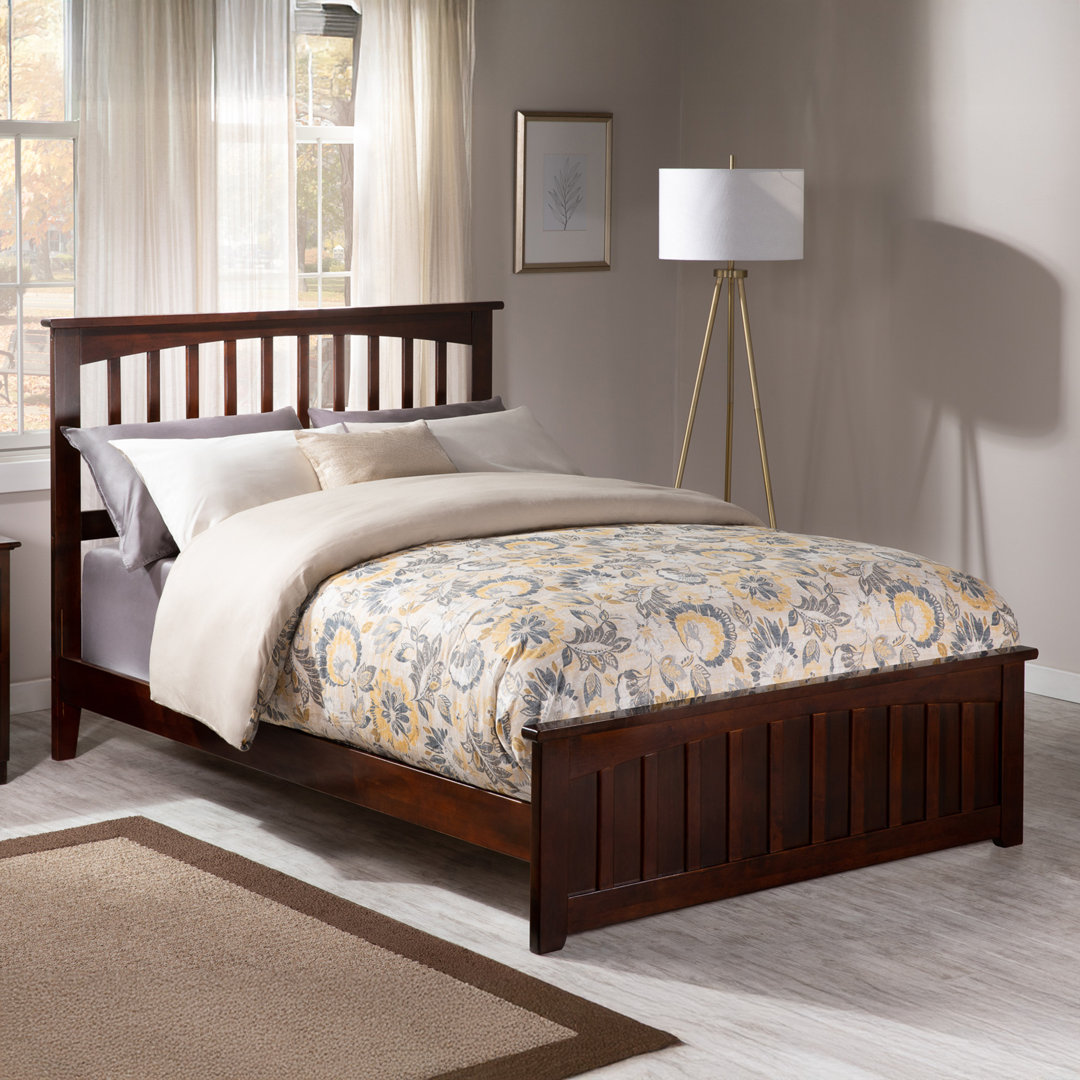 Mission Low Profile Solid Wood Platform Bed with Matching Footboard AFI Furnishings